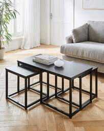 Putney Nest of 3 Coffee Tables Black - JD Williams - thumbnail 3