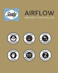 Sealy Airflow Memory Foam Pillow White - Sealy - Size: EACH - thumbnail 2
