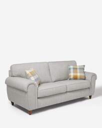 Edgar Fabric 3 Seater Sofa Silver - thumbnail 3