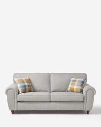 Edgar Fabric 3 Seater Sofa Silver - thumbnail 2