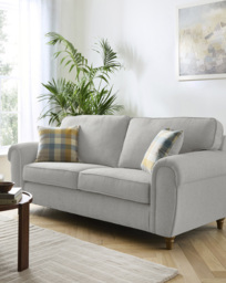 Edgar Fabric 3 Seater Sofa Silver - thumbnail 1