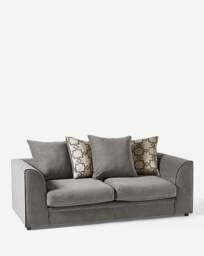 Grace Chenille 3 Seater Sofa Pewter - thumbnail 3