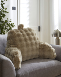 Bubble Faux Fur Back Support Cushion Natural - JD Williams