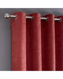 Strata Eyelet Curtains Terracotta - Fusion - Size: 117 x 183cm - thumbnail 3