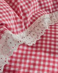 CK Painted Gingham Lace Duvet Set RED RED - Cath Kidston - Size: DOUBLE - thumbnail 4
