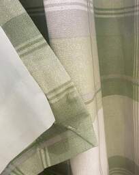 Balmoral Check Eyelet Curtains Green - Fusion - Size: 168 x 229cm - thumbnail 4