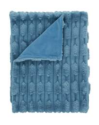 Bianca Carved Faux Fur Throw Blue - Bianca - Size: 150X200 - thumbnail 2