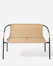Rattan Bench Natural/Black - JD Williams - thumbnail 3