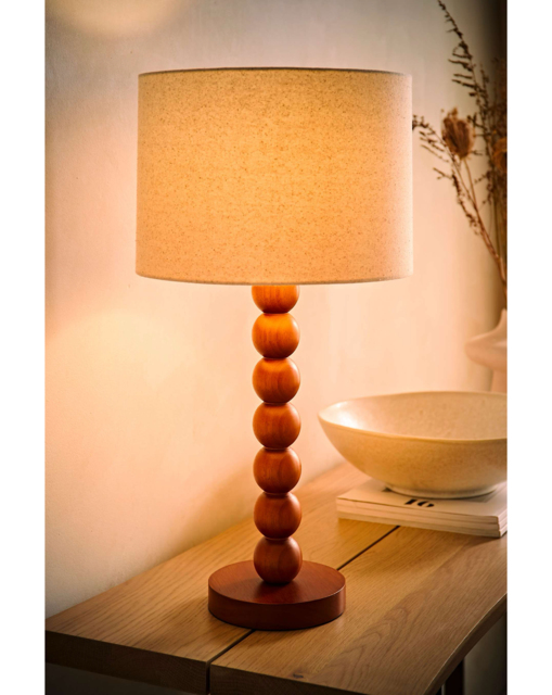 Wyatt Wood Bobble Table Lamp Wood - ValueLights - image 1