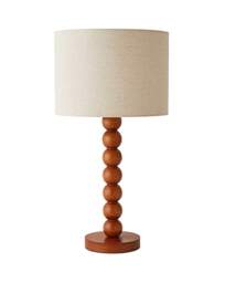 Wyatt Wood Bobble Table Lamp Wood - ValueLights - thumbnail 3