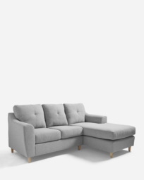 Baxter Right Hand Corner Chaise Sofa Silver - thumbnail 1