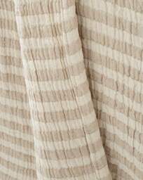 Bianca Cotton Muslin Stripe Throw Natural - Bianca - Size: 150X200 - thumbnail 2