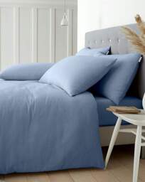 Catherine Lansfield Cotton Fitted Sheet Lansfield Blue - Catherine Lansfield - Size: S KING - thumbnail 2