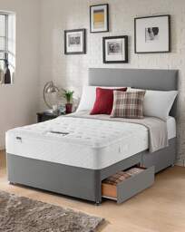Silentnight Miracoil 2 Drawer Divan Grey - Silentnight - Size: SINGLE - thumbnail 2