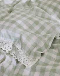 CK Painted Gingham Lace Duvet Set GRN Green - Cath Kidston - Size: KING - thumbnail 4