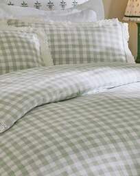 CK Painted Gingham Lace Duvet Set GRN Green - Cath Kidston - Size: KING - thumbnail 2