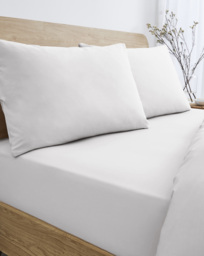 Pure Cotton Extra Deep 38cm Fitted Sheet White - JD Williams - Size: DOUBLE - thumbnail 1