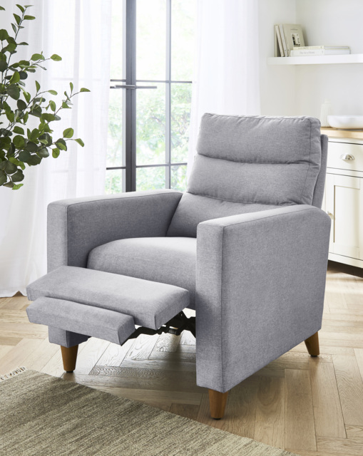 Sutton Fabric Pushback Recliner Grey - JD Williams - image 1