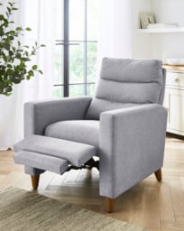 Sutton Fabric Pushback Recliner Grey - JD Williams