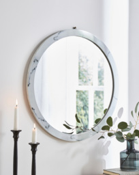 Marble Round Wall Mirror Grey - JD Williams - thumbnail 1