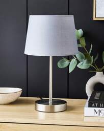 Owen Grey and Chrome Table Lamp Grey - JD Williams - thumbnail 3