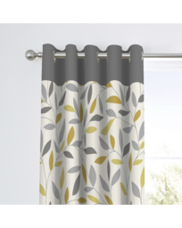 Fusion Beechwood Eyelet Curtains Ochre - Fusion - Size: 117 x 137cm