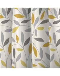 Fusion Beechwood Eyelet Curtains Ochre - Fusion - Size: 117 x 137cm - thumbnail 2