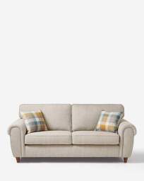 Edgar Fabric 3 Seater Sofa Natural - thumbnail 2