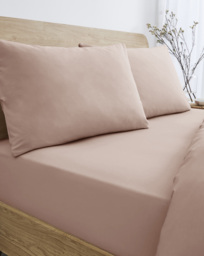Pure Cotton Extra Deep 38cm Fitted Sheet Dusky Pink - JD Williams - Size: S KING