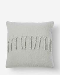 Faux Mohair Fringed Cushion Light Grey - JD Williams - Size: 43X43 - thumbnail 3