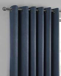 Strata Eyelet Curtains Navy - Fusion - Size: 229 x 183cm - thumbnail 3