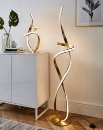 Ribbon LED Floor Lamp Gold - JD Williams - thumbnail 2