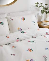 Ivy Floral Cotton Blend Duvet Cover Set White - Size: SINGLE - thumbnail 2