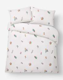 Ivy Floral Cotton Blend Duvet Cover Set White - Size: SINGLE - thumbnail 4