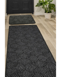 Geo Utility Runner & Doormat Set Anthracite - Homemaker - Size: 57X180