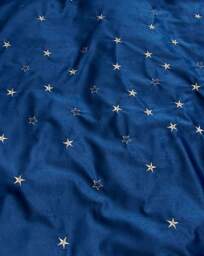 Velvet With Embroidered Stars Duvet Set Navy - JD Williams - Size: SINGLE - thumbnail 2