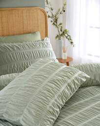 Catherine Lansfield Seersucker Duvet Set Sage - Catherine Lansfield - Size: SINGLE - thumbnail 2