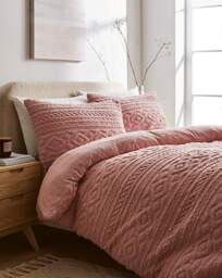Pipin Cuddle Fleece Duvet Cover Set Blush - At Home Collection - Size: DOUBLE - thumbnail 1
