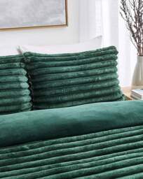 Oakley Fleece Duvet Cover Set Forest Green - JD Williams - Size: S KING - thumbnail 3