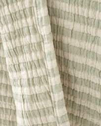 Bianca Cotton Muslin Stripe Throw Green - Bianca - Size: 150X200 - thumbnail 2