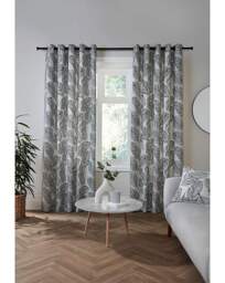 Fusion Matteo Eyelet Curtains Black - Dreams & Drapes - Size: 167 x 182cm - thumbnail 4