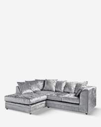 Chicago Left Hand Corner Chaise Sofa Silver - thumbnail 3