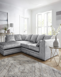 Chicago Left Hand Corner Chaise Sofa Silver - thumbnail 1