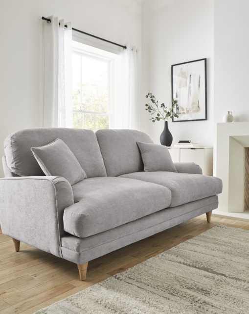 Azra Chenille 3 Seater Sofa Silver - JD Williams - image 1