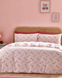 Catherine Lansfield Cherries Duvet Set Pink - Catherine Lansfield - Size: DOUBLE - thumbnail 5