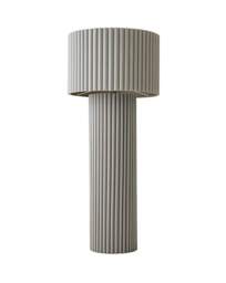 Lenny Grey Ribbed Floor Lamp Grey - ValueLights - thumbnail 4