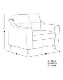 Baxter Fabric Snuggler Chair Charcoal - thumbnail 2