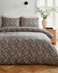 Verity Floral Duvet Cover Set Green - JD Williams - Size: DOUBLE - thumbnail 1