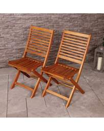 Charles Bentley Pair of Foldable Chairs Natural - Charles Bentley - thumbnail 1