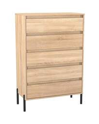 Sloan 5 Drawer Chest OAK Effect - Welcome - thumbnail 3